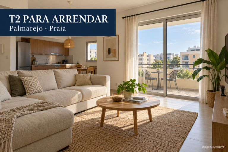 Apartamento T2 mobilado com varanda para arrendar em Palmarejo