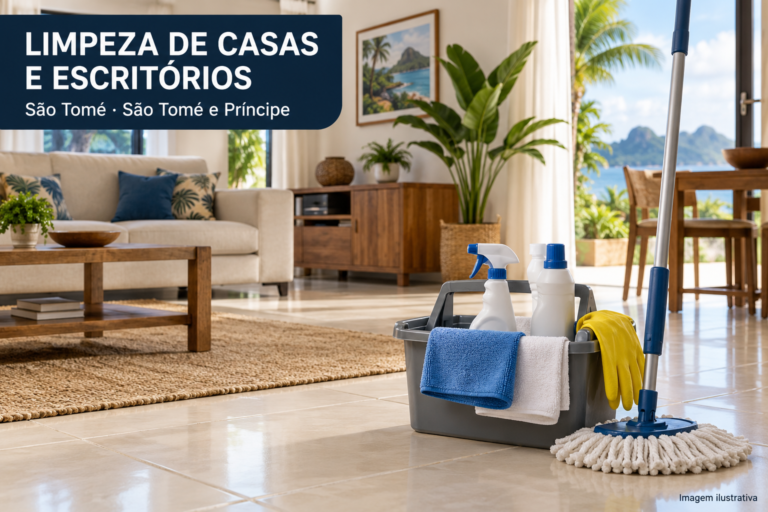Limpeza de casas e escritórios em São Tomé — pontual ou regular