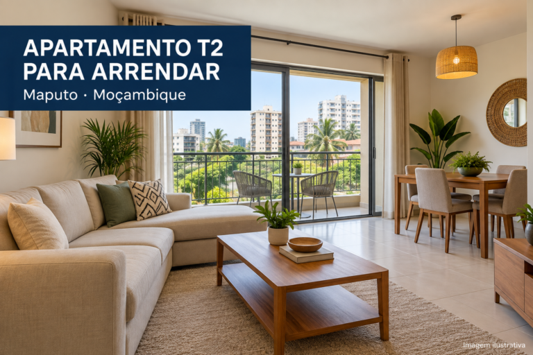 Apartamento T2 mobilado com varanda para arrendar em Maputo