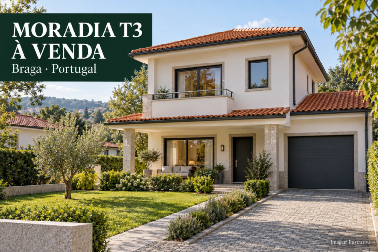 Moradia T3 com jardim e garagem à venda em Braga