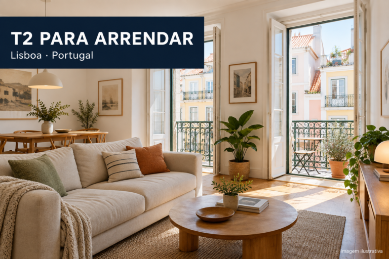 Apartamento T2 mobilado com varanda para arrendar em Lisboa